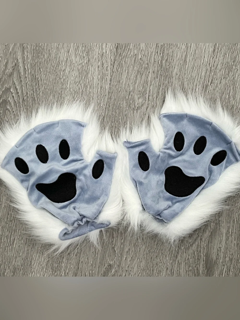 Costume Accessory Set Faux Fur Tail Ears Paw Gloves Kids/Adult Halloween Cosplay
